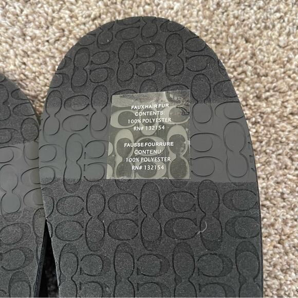New Mens Coach Black Signature Canvas Slippers - Picture 3 of 6